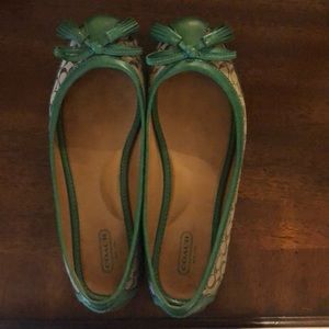 Green Coach flats 8.5